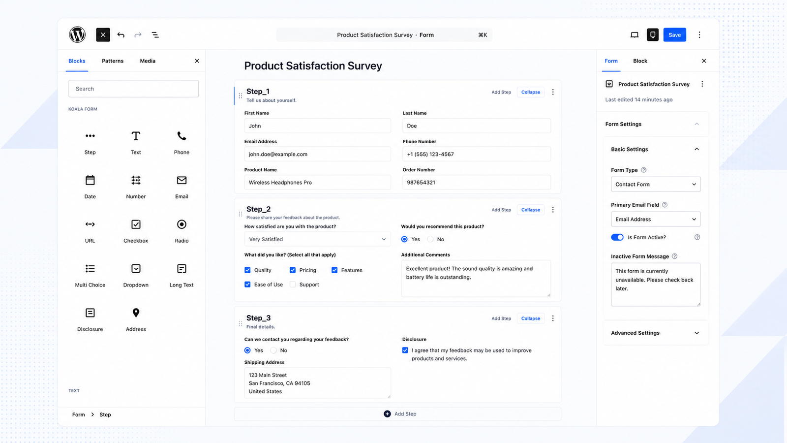 KoalaForms builder screenshot