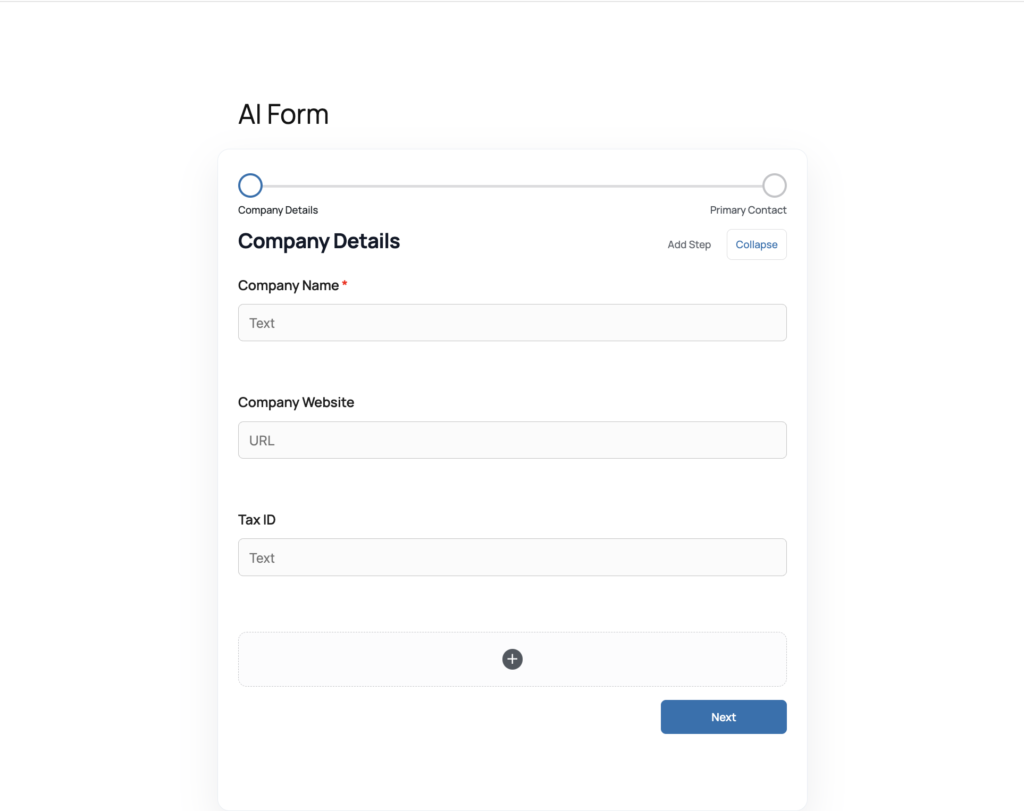 AI generated form in block editor
